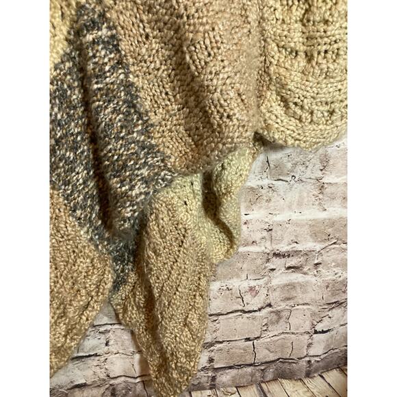 Artsy Sweater Cape Womens Beige Asymmetric Hem Pullover Boho Long Line Lagom - Picture 5 of 11